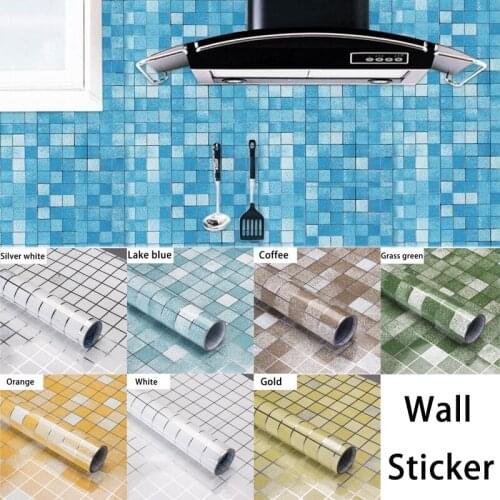 Bathroom Kitchen Oil Proof Waterproof Wall Stickers Mosaic Tile Sticker Stove Cabinet Self Adhesive Wall Sticker DIY Wallpaper