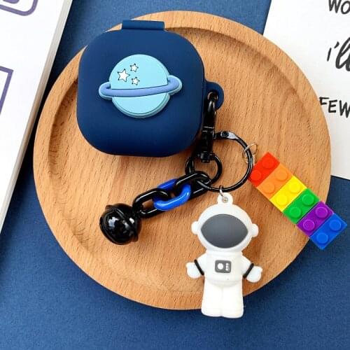 Cute cartoon Earphone Cases for Samsung Galaxy Buds PRO / Buds Live case shell with Astronaut Keychain Cover for Buds Live