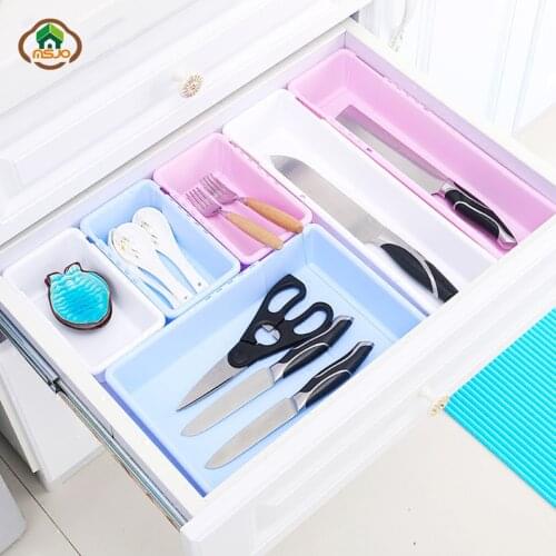 Msjo Makeup Storage Organizer Box Telescopic Drawers Case For Tableware Cutlery Bra Underwear Divider Separated Home Storage Box