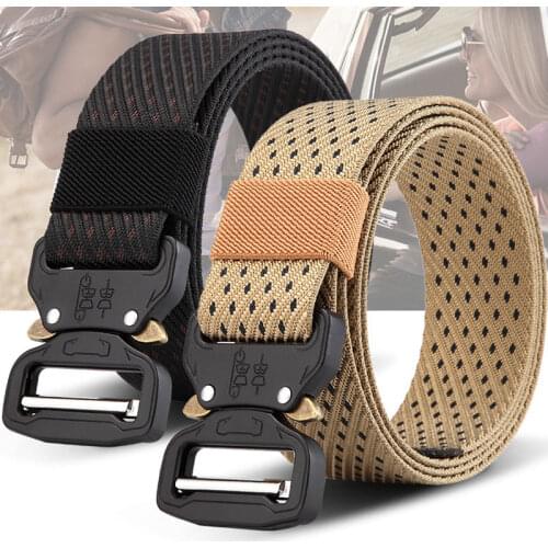 2018 Tactical Belt Nylon Military Belts Hengreda Men Army Style Belt Automatic Metal Buckle Waist Strap for Hunting Outdoor