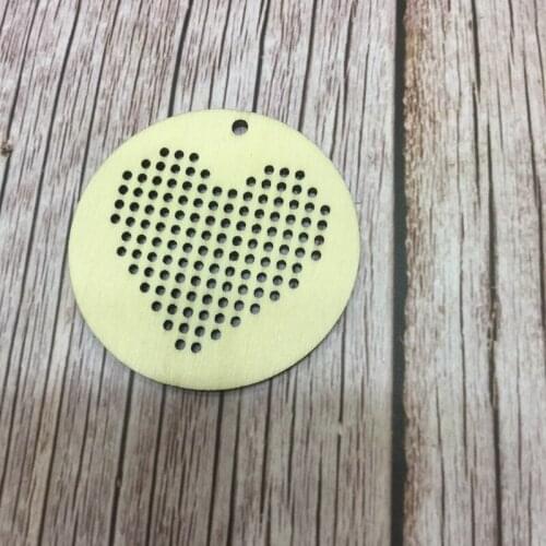 Set of 50 heart wooden embellishments for crafts scrapbooking diyt wood handicraft
