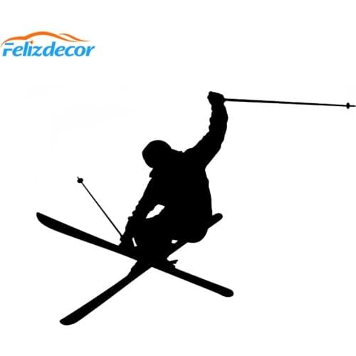 16*12cm Downhill Skiing Decal Art Vinyl Stickers For Car Window Decor Skier Snow Sports Style Car Stickers L795