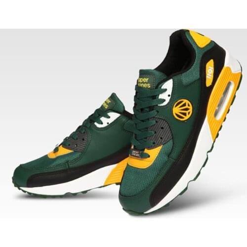 Newest Premium Paperplanes Air Cap Walking Training Lace Up Green Black Yellow Shoes Trainers Sneakers-1101