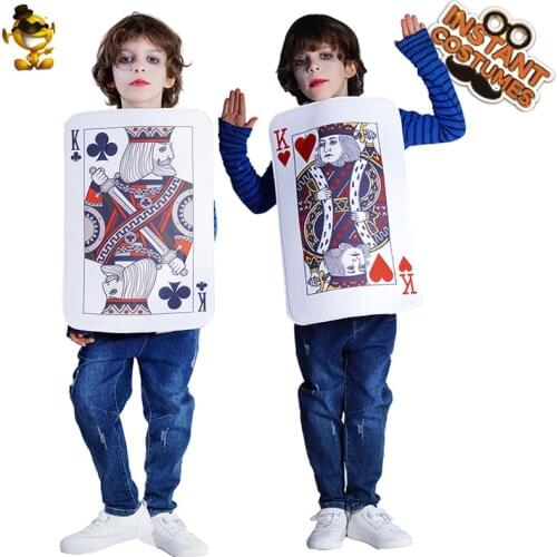 New Arrival Childrens Playing Card King Tunic Halloween Party Cosplay Boy&Girl Playing Cards Costumes Kids Costumes