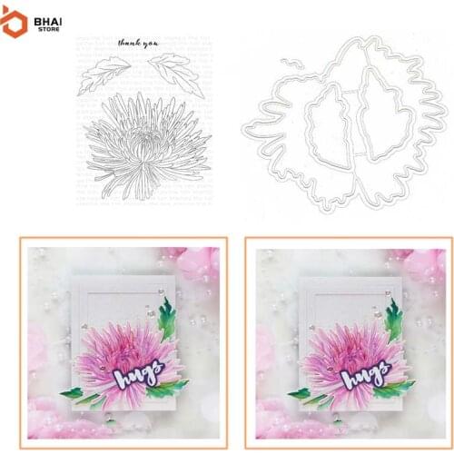 New Arrival Bud Flower Stamp and Metal Cutting Dies DIY Scrapbooking for Photo Album Decorative Silicone Clear Stamps