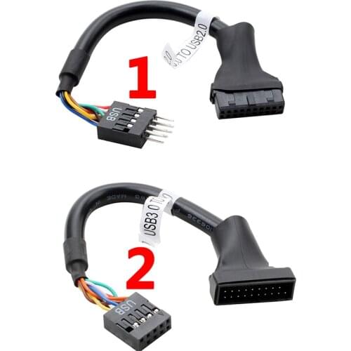 NEW Flexible Material USB3.0 20Pin Male To USB2.0 9Pin Motherboard Female Cable Use For CD-ROM Floppy Drive Panel
