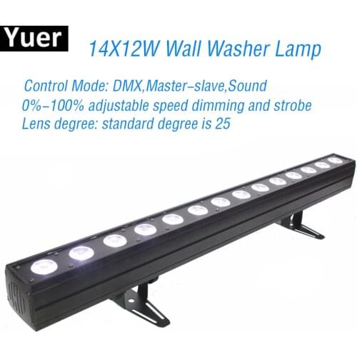 New Disco Lighting 14X12W RGBWA-UV 6IN1 LED Wall Wash Light DMX LED Party bar Stage Effect Lights DJ Music Colours Lamp