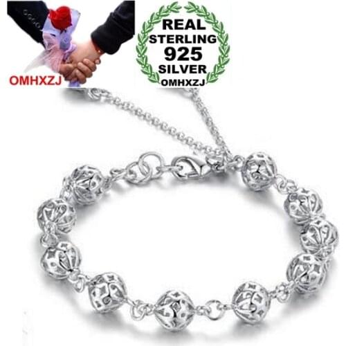OMHXZJ Wholesale Fashion joker present High Quality AAA Zircon 925 Sterling Silver Gift Women Exquisite Bracelets Bangles SZ44