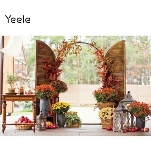 Yeele Autumn Photophone Arch Frame Potted Plants Blossom Light Table Photography Backdrops Birthday Portrait Photo Backgrounds