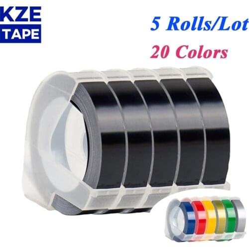 Multicolor 5Roll 6mm 9mm 12mm 3D Embossing Label Tape Compatible Dymo 1610 12965 Manual Label printer for Motex E101 Label Maker