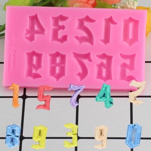 Number Silicone Mold Baby Birthday Cupcake Fondant Mold Chocolate Cake Decorating Tools Polymer Clay Candy Resin Molds