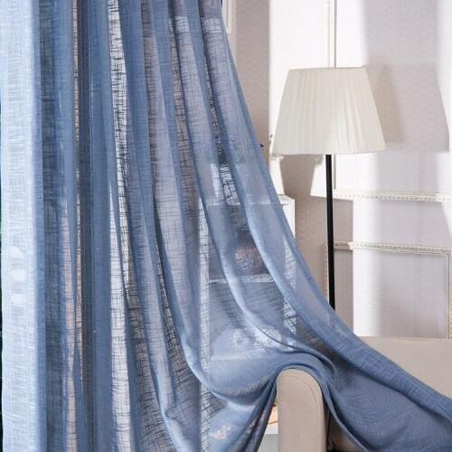 Custom Made Top Grade Cotton Linen Curtains Decorative Cloth Curtain Simple Color Curtains For Living Room Cortinas Sheer Tulle