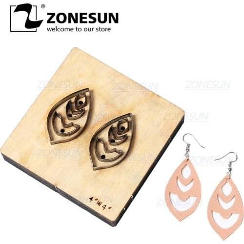 ZONESUN H9 DIY Custom Cutter Leather Earring Cutting Die Leather Cut Out Earring For Steel Rule Die Cutting Machine Press Tools