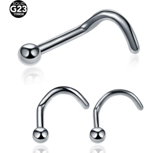 1PC 100% Titanium Nose Studs Septum Rings Piercing Earring Gauges Septum Nazir Rings Piercings Sexy Body Jewelry 20g&18g