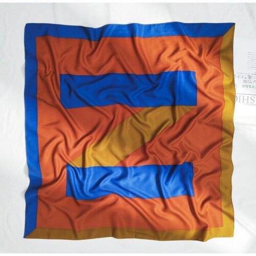 2020 New Style 90*90 Square Scarf Alphabet Silk Scarf Comfortable Printed Decorative Silk Scarf For Women