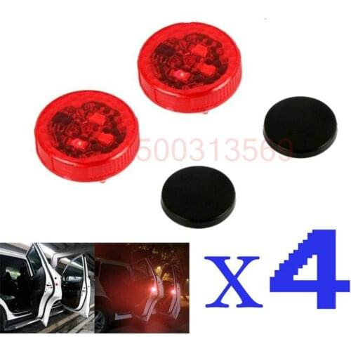 4X wireless Red LED Car door warning light indicator avoid crash strobo flash signal light