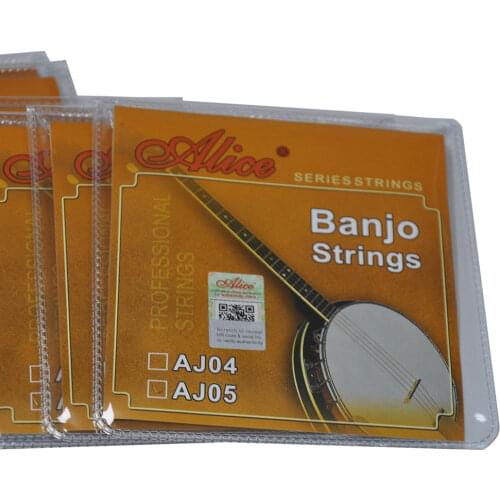 5 Sets Alice AJ05 5-String Banjo Strings Plated Steel Coated Copper Alloy Winding DBGCG