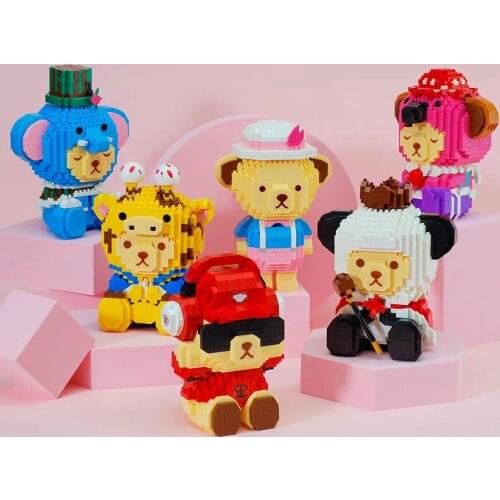Balody Cartoon Bear Mini Diamond Building Blocks Bricks Cute Anime Bear Model Educational Toys For Children Birthday Gift