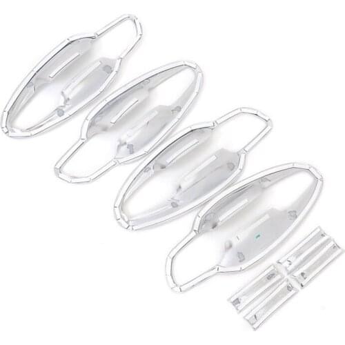 BBQ@FUKA 4pcs Exterior Chrome Car Door Handle Bowl Cover Trim For Peugeot 3008 GT 2017-2018 Car Exterior Accessories Styling