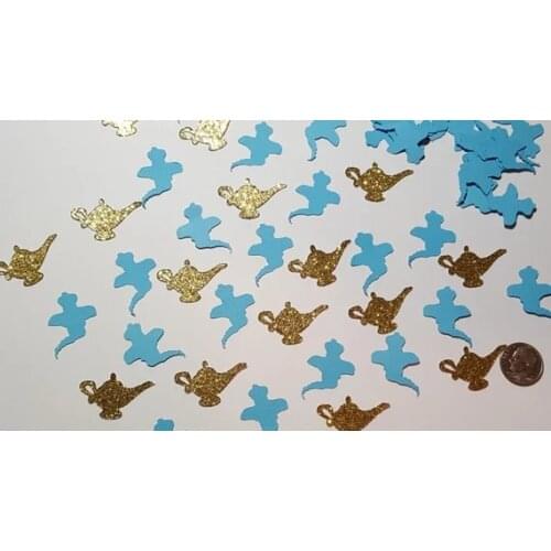 Magic Inspired Paper Confettis Genie Lamp- Birthday table scatters,Magic Lamp Baby Shower kids party gift confettis