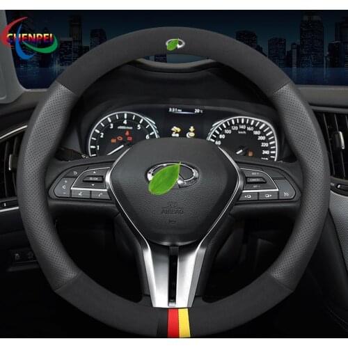 Car Steering Wheel Cover For Infiniti QX30 Q70L Q50 QX80 Q60 QX70 QX60 QX50 2018 2019 Car Interior Accessories