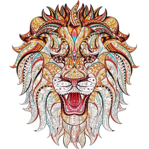 Wooden Jigsaw Puzzles For Adults Unique Shape The Lion Jigsaw Pieces Children Diy Wooden Best Gift For Kids Best Gift Puzzle