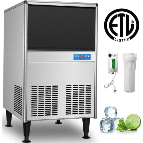 VEVOR Electric Ice Cube Making Machine 304 Stainless Steel Chopper Large Storage for Restaurant Coffee Shop Bar Home Commercial