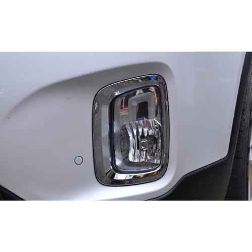 2PCS Chrome Front Bumper Fog Light foglight lamp cover Trim 2013 2014 for Kia Sorento high quality chrome stickers trim