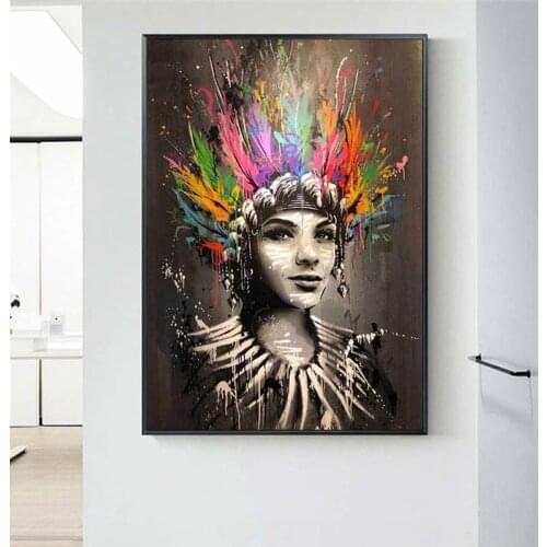 African Woman Modern Art Canvas Paintings On the Wall Art Posters And Prints Graffiti Art Black Woman Nordic Art Wall Pictures