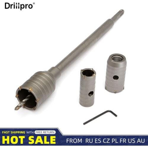 3Pcs 30/40/50mm SDS Plus Shank Hole Saw Cutter Concrete Cement Stone Wall Drill Bit with Wrench Metal Carbide Tip Hole Saw