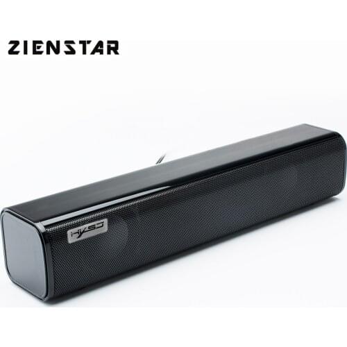 Zienstar Wired Mini USB 2.0 Strip Computer Speaker Super Bass Subwoofer Loudspeaker Desktop Laptop Partner Plug and Play