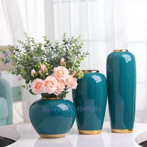 Creative Nordic ceramics Gold Retro vase Flower arrangement Hydroponics Modern home living room tabletop decoration wedding vase