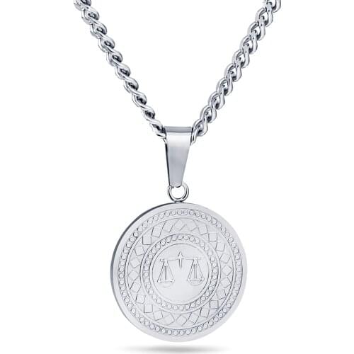 Creative Justice Balance Scales Necklaces Pendants For Men Unique Judge Jewelry Gift Gold Chain Stainless Steel Necklace