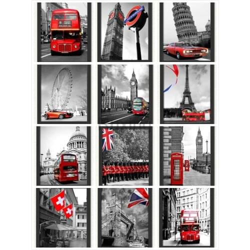 Round/square diamond embroidery Urban architecture landscape 5D diy diamond painting cross stitch crystal mosaic Home Decoration