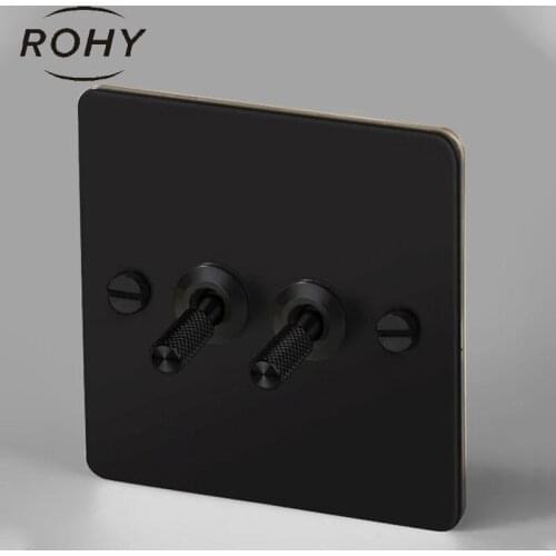 Brass wall switch,Vintage toggle switch 220V 1/2/3/4Gang.2Way 10A Vintage Retro light switches switch for livingroom brass lever