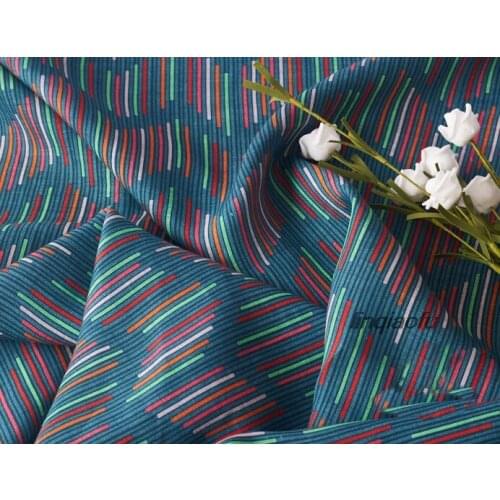 Linen fabric thin retro personality digital print clothing dress fabric High-end linen fabric
