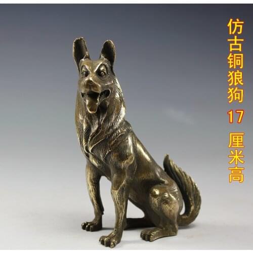 The copper money dog lucky mascot Wangcai s ornaments to prevent theft "Home Furnishing anti villain Zodiacroom Art Statue