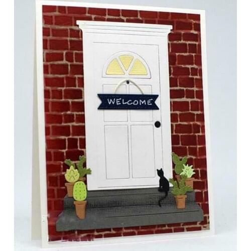 Door Metal Cutting Dies Scrapbooking Embossing Cards Making Decorative Die DIY