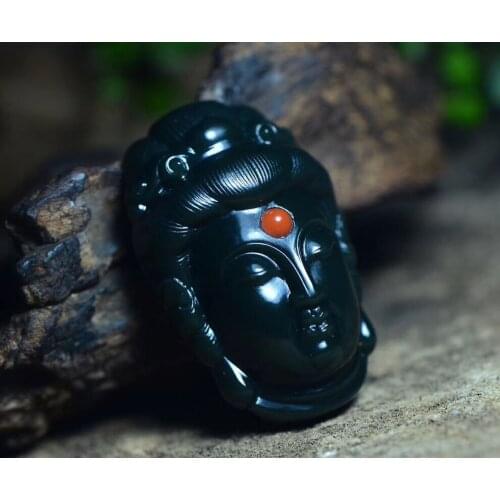 Natural Xinjiang Hetian Jade Green Level 1 Fine Material Guanyin Pendant hp386
