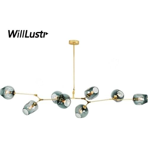 Nordic Glass Pendant Lamp Variable Shape Hotel Hall Cafe Mall Lounge Dining Room Bedroom Creative Iron Hanging Suspension Light