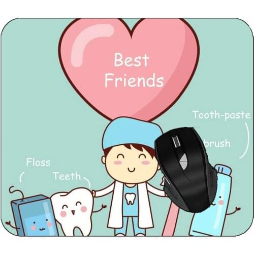 Office Mouse Pad Tooth Dentist Toothbrush Toothpaste Non-Slip Rubber Mousepad