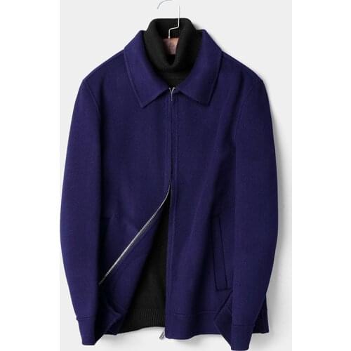 100% Wool Autumn Winter Jacket Men Double-side Woolen Coats Streetwear Baseball Jackets Mens Coat JLK18JK00601 MY1831