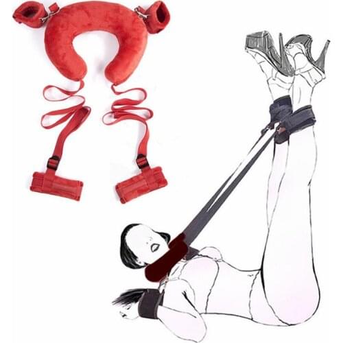 Sexy Love Position Neck Pillow Sex Toys for Adults Couples Fetish Easy Open Leg Slave SM Game Bondage Kit Handcuffs Ankle Cuffs