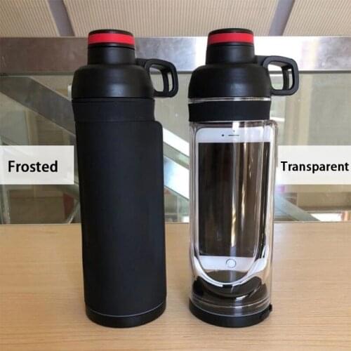 Portable Creative 400ml Water Bottle with Hiding Phone Pocket Secret Pill Organizer Bottle Sports Fitness Water Cup