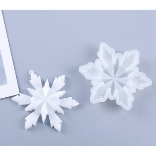DIY Crystal Epoxy Resin Mold Snowflake Pendant Silicone Mold Frozen Snowflake Epoxy Mold For Resin