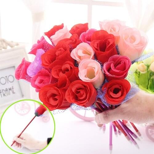 Rose ballpoint pen New creative flower decoration beautiful office stationery personalized Valentines Day wedding gift