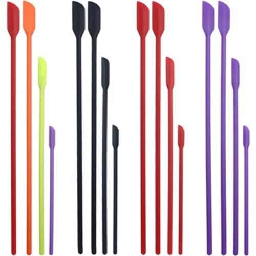 Silicone Spatula Set Tool Scraper Lengthened Jam Spatula Cosmetic Bottle Spatula Fruit Sauce Scraper Kitchen Utensils Accessorie