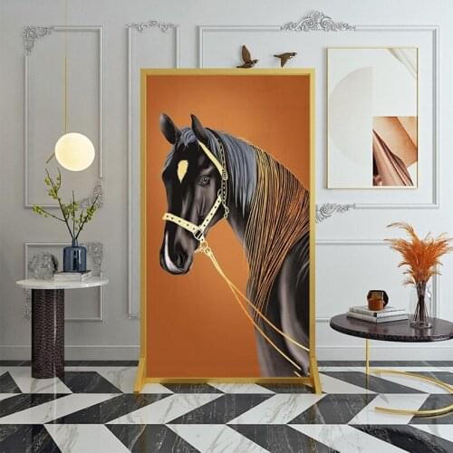 European style light luxury entrance metal art screen partition luxury living room entrance study room mobile screen