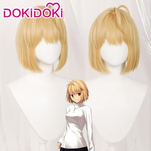 DokiDoki Game Tsukihime Cosplay Wig Arcueid Brunestud Women Halloween Tsukihime Cosplay Arcueid Brunestud Wig Golden