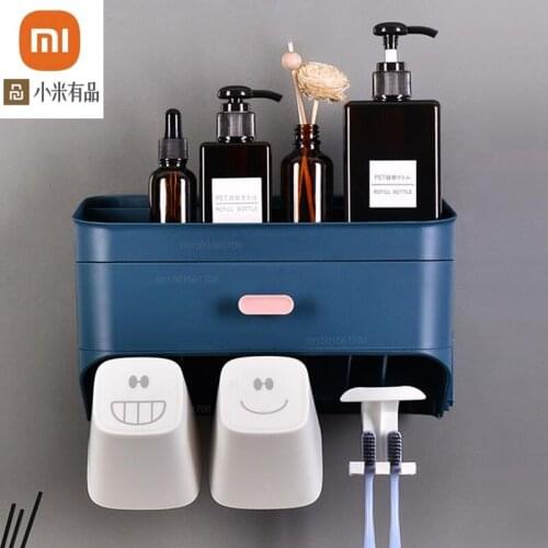 Xiaomi youpin non-perforated toothbrush rack wall-mounted mouthwash cup brushing cup bathroom multifunctional toothbrush set